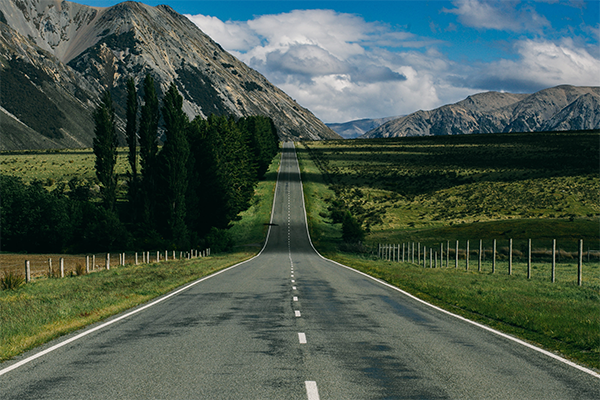 Scenic road, Nueva Zelanda