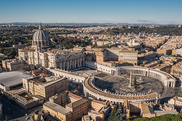 Vista aérea de la basílica de San Pedro